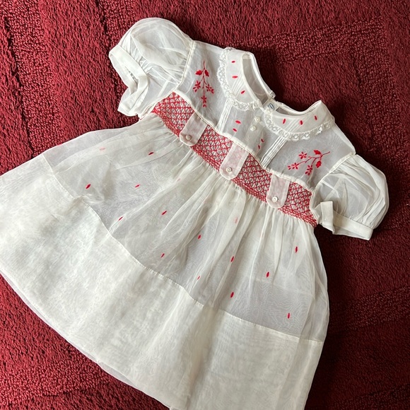 Sweet Handmade Smocked Baby Girl Dress - Picture 1 of 8